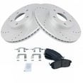 thumbnail image 1 of TRQ Front Performance Brake Pad & Rotor Kit Brake Pads Brake Rotors Set Semi-Metallic Premium G-Coated Fits Select 2003-2004 INFINITI G35 2003-2005 Nissan 350Z, 1 of 5