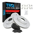 thumbnail image 1 of TRQ Front Performance Brake Pad & Rotor Kit Brake Pads Brake Rotors Set Semi-Metallic Premium G-Coated Fits Select 2007-2012 Dodge Caliber 2008-2017 Mitsubishi Lancer, 1 of 5
