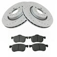 thumbnail image 1 of TRQ Front Performance Brake Pad & Rotor Kit Brake Pads Brake Rotors Set Semi-Metallic Premium G-Coated Fits Select 2008-2009 Volvo S60 2004-2006 V70, 1 of 7