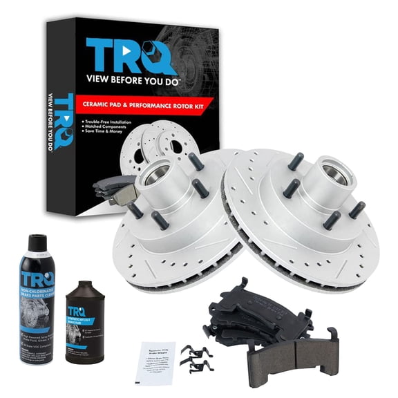 TRQ Front Performance Brake Rotor & Ceramic Pad Kit w/Chemicals for S10 BKA15763 Fits select: 1994-2002 CHEVROLET S TRUCK, 1994-2003 GMC SONOMA