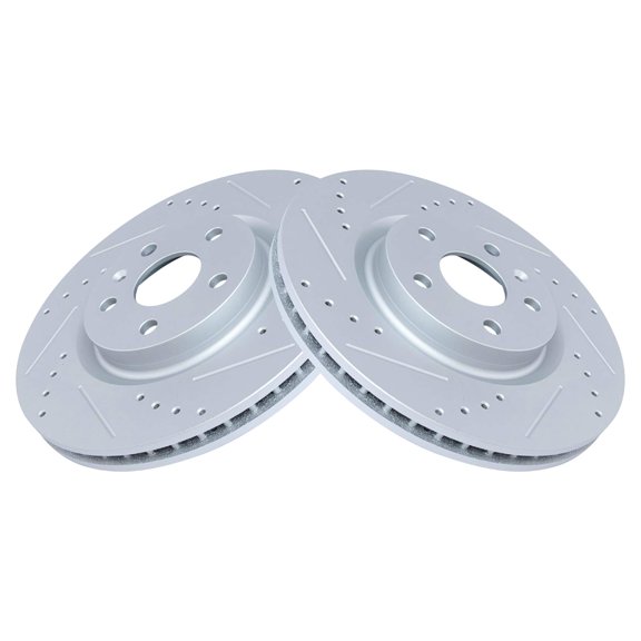 TRQ Front Performance Brake Rotor Drilled Slotted Pair Fits Select 2011-2017 Chevy Caprice / 2008-2014 Cadillac CTS / 2014-2017 Buick Regal / 2013-2018 Cadillac XTS