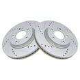 thumbnail image 1 of TRQ Front Performance Brake Rotor Drilled Slotted Pair Set for 200 / Avenger / Caliber / Cirrus / Compass / Eclipse / Galant / Lancer / Outlander / Outlander Sport / Patriot / Sebring, 1 of 5