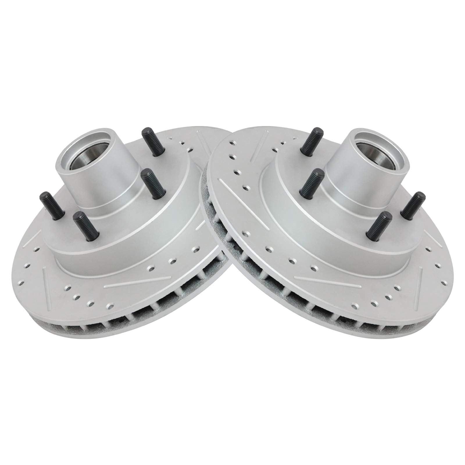TRQ Front Performance Brake Rotor Drilled Slotted Pair Set for Chevy ...