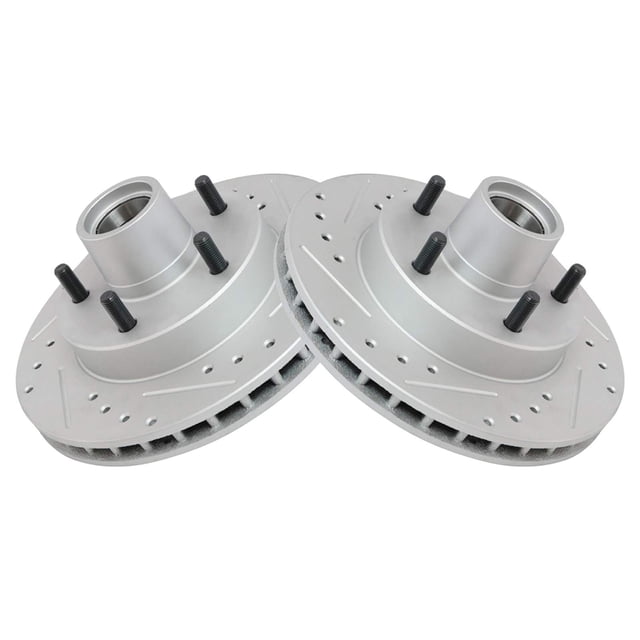 AM Autoparts Drilled & Slotted Performance Brake Rotors – Rear Pair – G-Coated – Fits Chevy Cruze, Sonic, Trax, Buick Encore