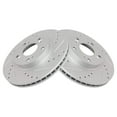 thumbnail image 1 of TRQ Front Performance Brake Rotors Set Premium G-Coated Cross Drilled & Slotted Fits Select 2002-2004 Honda CR-V, 1 of 5