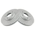 thumbnail image 1 of TRQ Front Performance Brake Rotors Set Premium G-Coated Cross Drilled & Slotted Fits Select 2004-2013 Mazda 3, 1 of 5