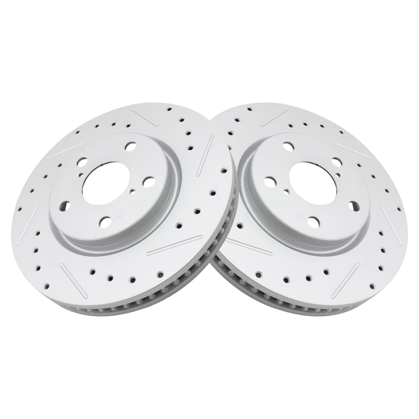 Lexus Rotors TRQ Front Performance Brake Rotors Set Premium G-Coated Cross Drilled ...