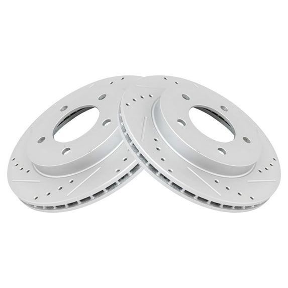 TRQ Front Performance Brake Rotors Set Premium G-Coated Fits Select 1997-2003 Ford F-150 2004 F-150 Heritage