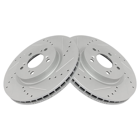 TRQ Front Performance Brake Rotors Set Premium G-Coated Fits Select 2005-2012 Acura RL