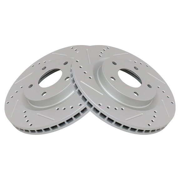 TRQ Front Performance Brake Rotors Set Premium G-Coated Fits Select 2008-2013 Nissan Rogue 2014-2015 Rogue Select 2007-2012 Sentra