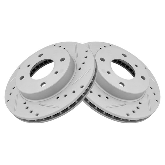 TRQ Front Performance Brake Rotors Set Vented Premium G-Coated Cross Drilled & Slotted Fits Select 1991-1996 INFINITI G20 1989-1998 Nissan 240SX 1990 Axxess 2000-2006 Sentra 1990-1992 Stanza