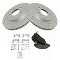 thumbnail image 1 of TRQ Front Performance Drilled & Slotted Brake Rotor & Posi Ceramic Pad Kit, 1 of 5