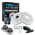 thumbnail image 1 of TRQ Front Posi Ceramic Brake Pad Performance Rotor & Wheel Hub Bearing Kit BKA21830 Fits select: 2005-2019 NISSAN FRONTIER, 2005-2012 NISSAN PATHFINDER, 1 of 6