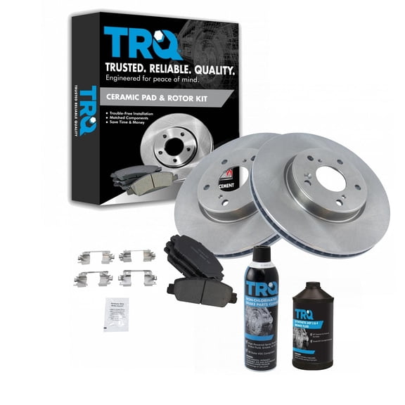 TRQ Front Posi Ceramic Brake Pad & Rotor w/Chemicals BKA17161