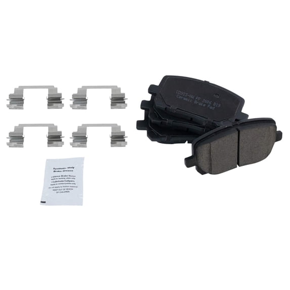 TRQ Front Posi Ceramic Disc Brake Pad Kit for Toyota Corolla Matrix Vibe BFA73091 Fits select: 2003-2008 PONTIAC VIBE