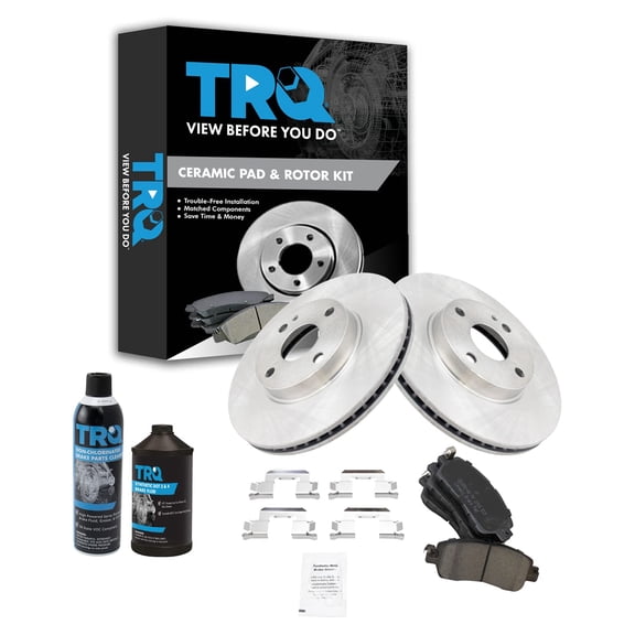TRQ Front Posi Ceramic Disc Brake Pad & Rotor Kit w/Chemicals for 16 Scion iA BKA18241