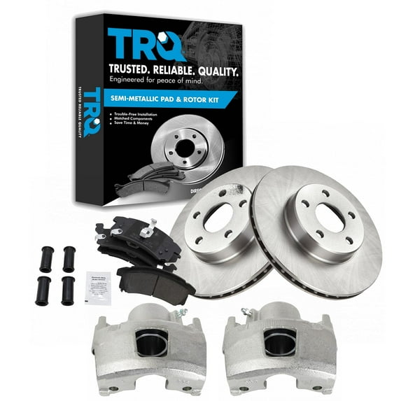 TRQ Front Posi Metallic Brake Pad Rotor & Caliper Kit Fits Select Buick Chevy Pontiac