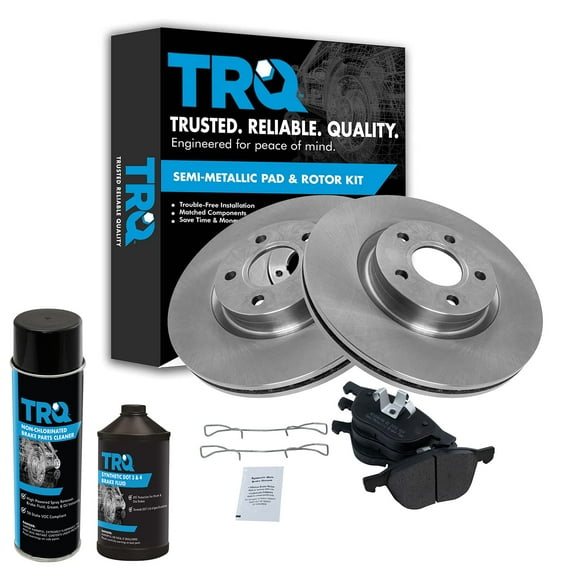 TRQ Front Posi Metallic Brake Pad & Rotor Kit w/Chemicals for C30 C70 S40 V50 BKA17739 Fits select: 2013-2019 FORD ESCAPE, 2013-2016 FORD C-MAX