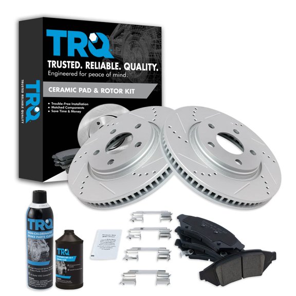TRQ Front Premium Ceramic Brake Pad & Performance Rotor Kit for Grand Prix BKA21555