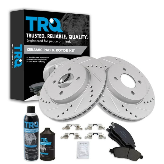 TRQ Front Premium Ceramic Brake Pad & Performance Rotor Kit for Nissan Versa BKA21547 Fits select: 2014-2018 NISSAN VERSA NOTE