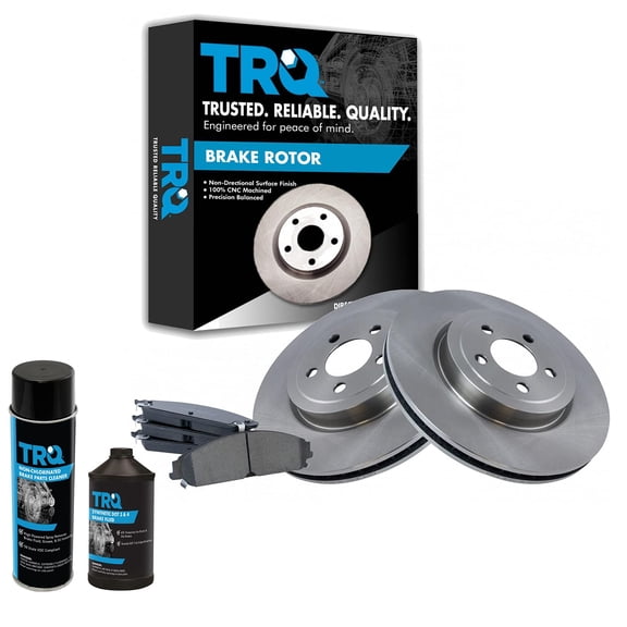 TRQ Front Premium Ceramic Disc Brake Pad & Rotor Kit w/Chemicals for Chrysler BKA17303