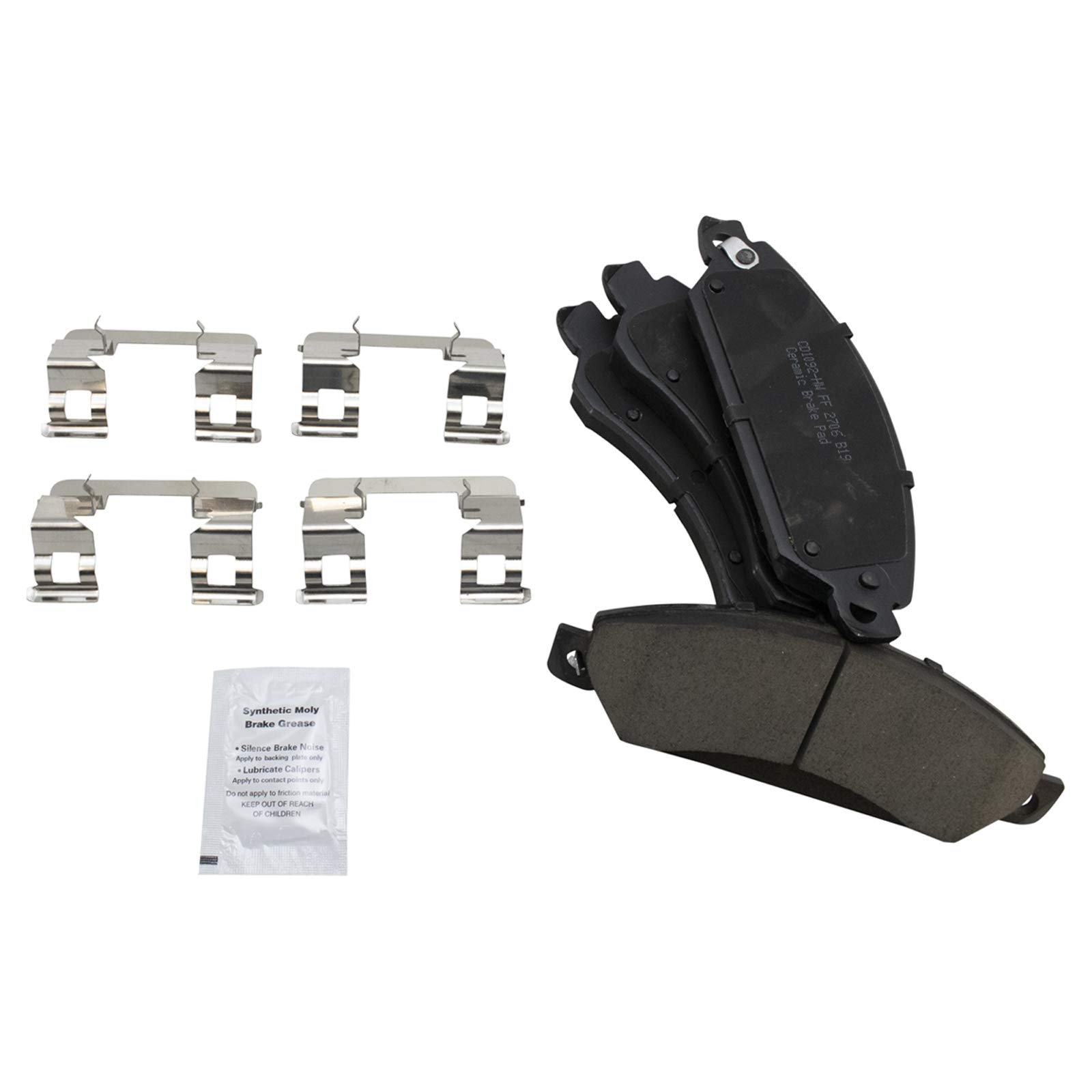 TRQ Front Premium Posi Ceramic Disc Brake Pad Kit for GM Full Size 