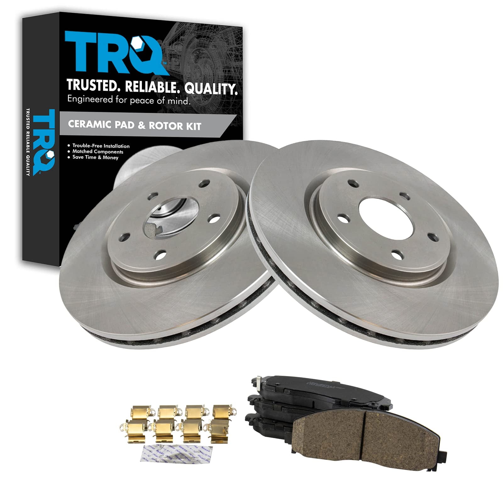 Front Ceramic Brake Pad & Rotor Kit - Fits Nissan Frontier & Pathfinder (86-00)