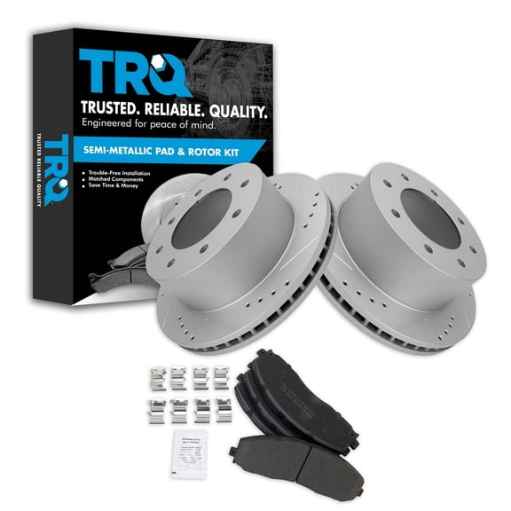 TRQ Front Premium Posi Metallic Brake Pad & Performance Rotor Kit for Ford BKA21045 Fits select: 2013-2019 FORD F250, 2013-2019 FORD F350
