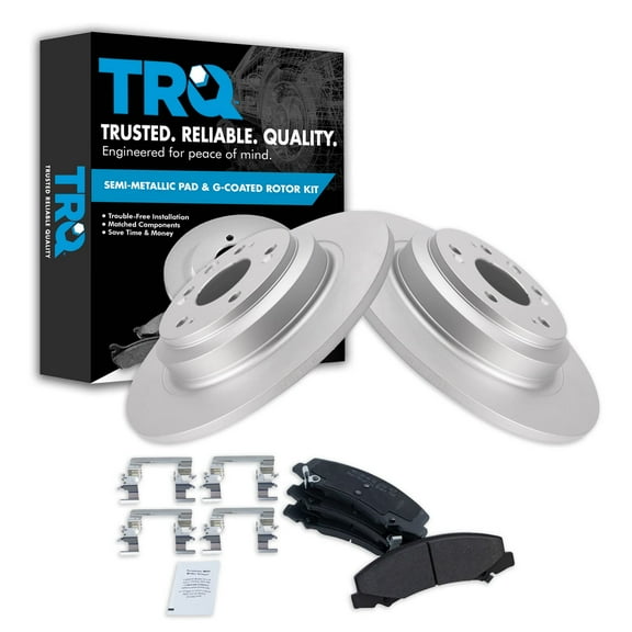 TRQ Front Premium Posi Metallic Disc Brake Pad & Coated Rotor Set Fits Select Buick