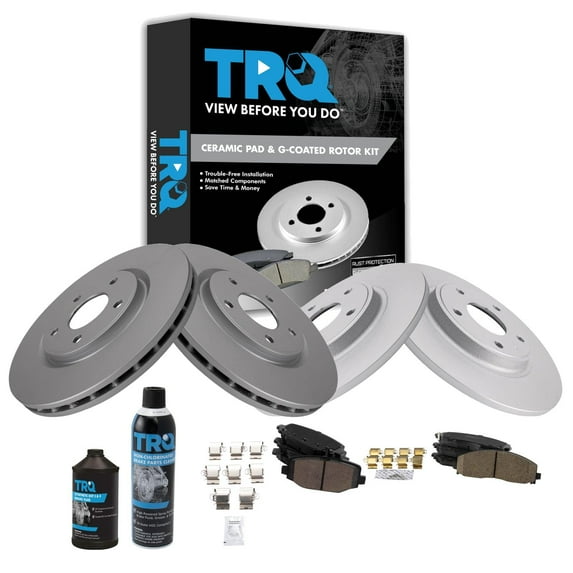 TRQ Front Rear Brake Pad & Rotor Kit For 12-16 Chrysler 12-20 Dodge 12-15 Ram VW BKA27504 Fits select: 2017-2019 DODGE GRAND CARAVAN, 2016-2020 DODGE JOURNEY