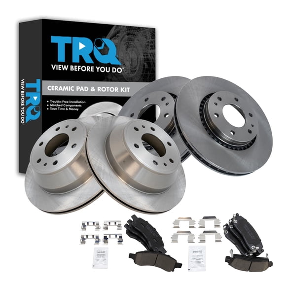TRQ Front & Rear Brake Pad & Rotor Kit Ceramic Fits 2006-2007 Buick Rainier 2006 Chevrolet SSR 2006-2008 Trailblazer Trailblazer EXT 2006-2009 GMC Envoy Envoy XL Saab 9-7x