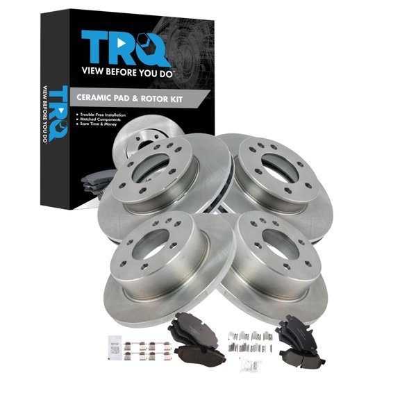 TRQ Front & Rear Brake Pad & Rotor Kit Ceramic Fits 2007-2009 Dodge Sprinter 2500 2007-2016 Freightliner 2010-2018 Mercedes-Benz