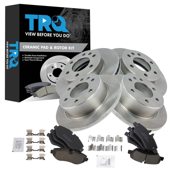 TRQ Front & Rear Brake Pad & Rotor Kit Ceramic Fits 2007-2009 Dodge Sprinter 2500 2007-2016 Freightliner 2010-2018 Mercedes-Benz