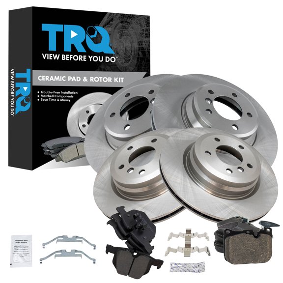 TRQ Front & Rear Brake Pad & Rotor Kit Ceramic Fits 2012 BMW 335i 2013 335i xDrive