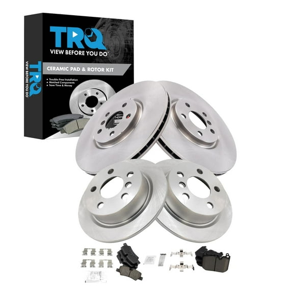 TRQ Front & Rear Brake Pad & Rotor Kit Ceramic Fits 2016-2022 Mini Cooper