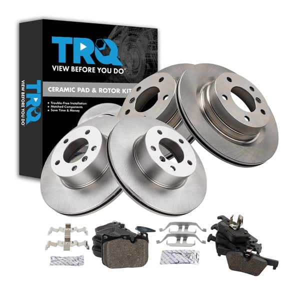TRQ Front & Rear Brake Pad & Rotor Kit Ceramic Fits 2016 BMW 228i 228i xDrive 2017-2018 230i 230i xDrive