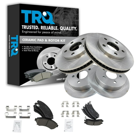 TRQ Front and Rear Brake Pad & Rotor Kit Ceramic Fits Select 2004-2005 Buick Century 1997-2004 Regal 1998-2002 Oldsmobile Intrigue 1997-2003 Pontiac Grand Prix 1999-2005 Montana 97-98 Trans Sport