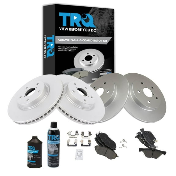 TRQ Front & Rear Brake Pad & Rotor Kit Fits 15-19 Legacy 15 Outback 17-19 WRX BKA27436