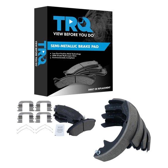 TRQ Front Rear Brake Pad Set Semi Metallic Fits 1991-1993 Hyundai Sonata