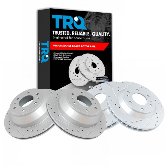 TRQ Front & Rear Brake Performance Rotor Kit Fits Select Buick Chevy Isuzu Oldsmobile
