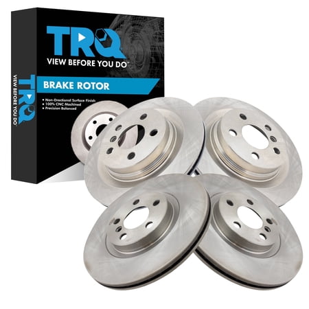 TRQ Front and Rear Brake Rotor Set Fits 2016-2022 BMW X1 2018-2023 X2 2020-2023 228i xDrive Gran Coupe 2021-2023 228i Gran Coupe 2018-2023 Mini Cooper Countryman