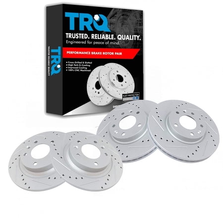 TRQ Front & Rear Brake Rotor Set Fits Select 06-12 Fusion MKZ 2006 Zephyr 06-13 Mazda 6