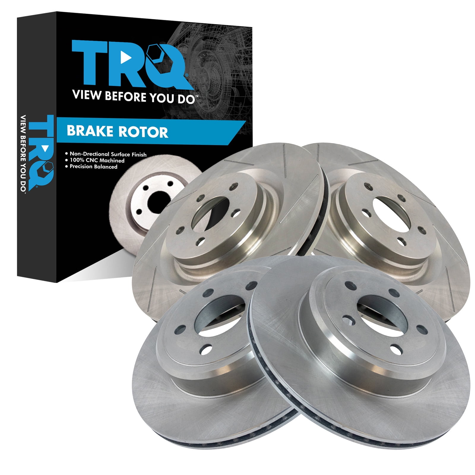 TRQ Front & Rear Brake Rotors Set Fits 2014-2023 Chrysler 300 2011-2018 Dodge Challenger 2015-2018 Charger