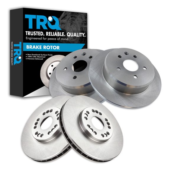 TRQ Front & Rear Brake Rotors Set Fits Select 1993-2005 Lexus GS300 1998-2000 GS400 2001-2005 GS430 IS300 1993-1994 LS400 2000 SC300 1992-2000 SC400 2002-2010 SC430