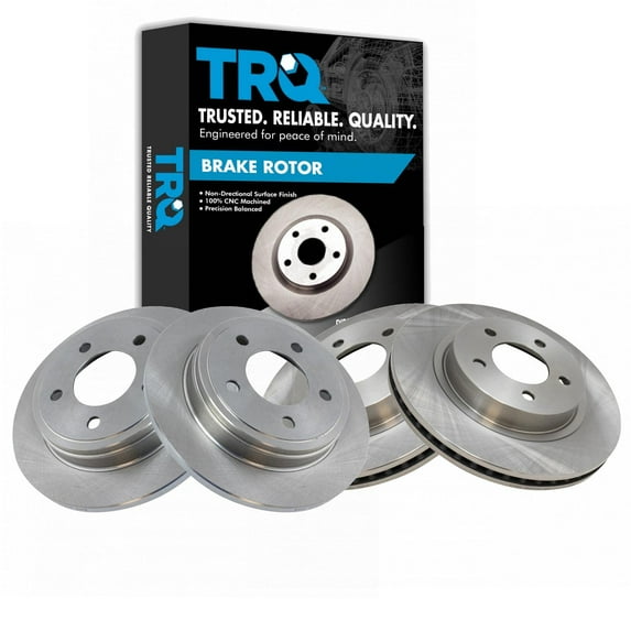 TRQ Front & Rear Brake Rotors Set Fits Select 1999-2004 Chrysler 300M 1998-2004 Concorde 1999-2001 LHS Dodge Intrepid