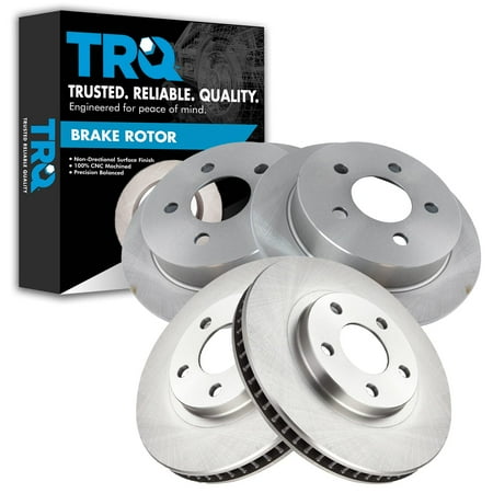 TRQ Front & Rear Brake Rotors Set Fits Select 2000-2005 Chevrolet Monte Carlo 1998-1999 Oldsmobile Intrigue
