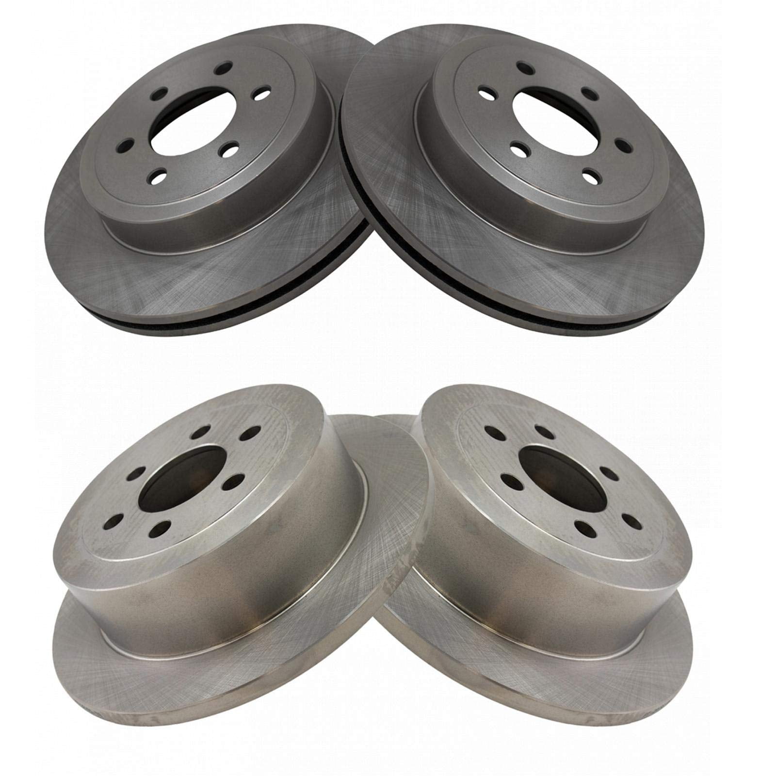 TRQ Front & Rear Brake Rotors Set Fits Select 2003-2004 Dodge Dakota