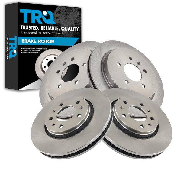 TRQ Front & Rear Brake Rotors Set Fits Select 2003-2005 Cadillac CTS 2005-2008 STS