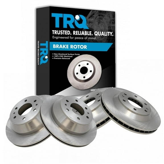 TRQ Front and Rear Brake Rotors Set Fits Select 2004-2005 Buick Rainier 2002-2005 Chevrolet Trailblazer 2002-2004 GMC Envoy Isuzu Ascender Oldsmobile Bravada