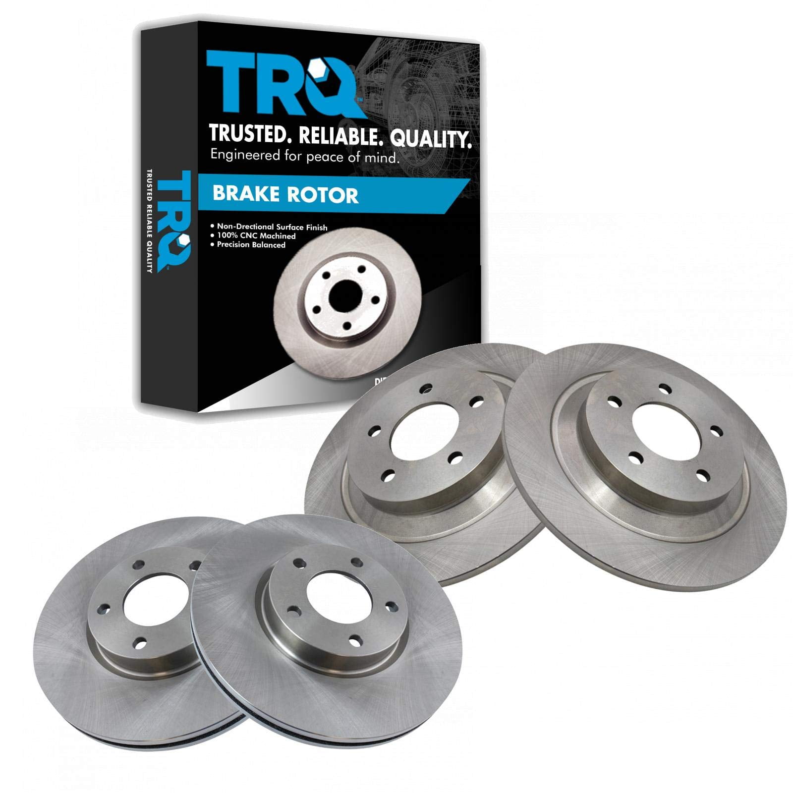 TRQ Front & Rear Brake Rotors Set Fits Select 2006-2015 Mazda 5